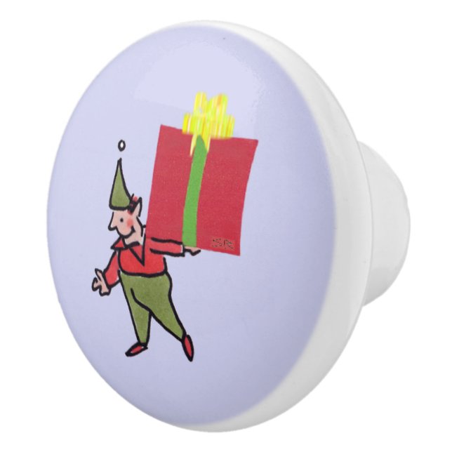 Elf With Red Box purple ceramic knob (Right)