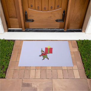 Elf With Red Box purple doormat