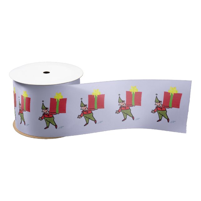 Elf With Red Box ribbon spool Satin Ribbon (Spool)
