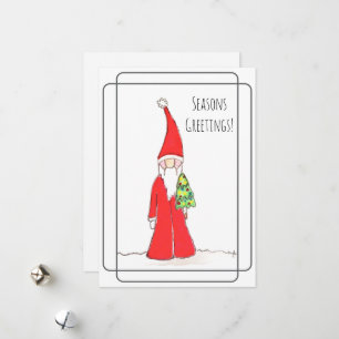 Elf with Tree Holiday Card