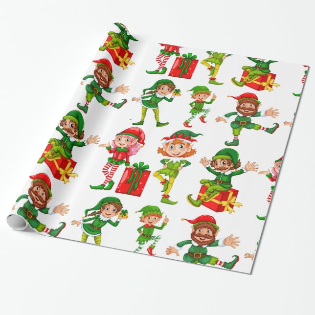 Elf Wrapping Paper (Unrolled)
