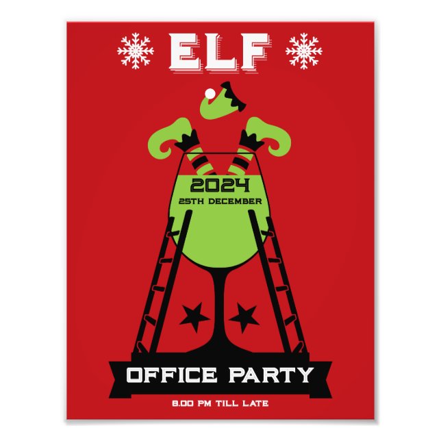 Elf  Xmas Party Photo Print (Front)