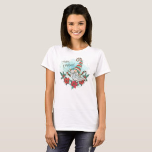 Elfe aquarelle avec T-shirt Poinsettias