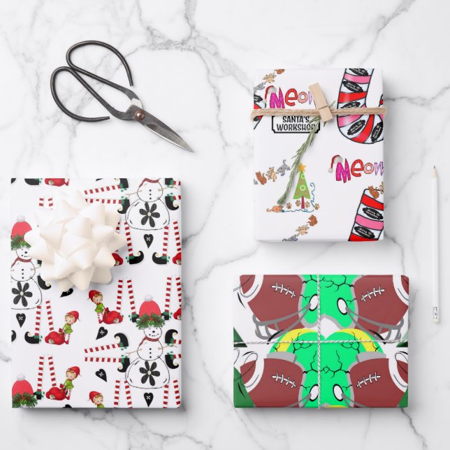 Elfe de Noël, Football, Feuilles de papier d'envel (Recto)