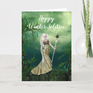 Elfe Imaginaire avec carte solstice d'hiver du per