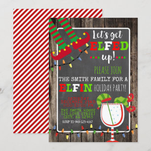 Elfed Up Elfin Invitation de fête de Noël