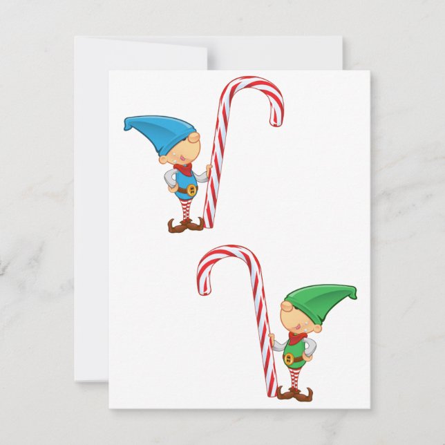 Elfes avec Sucres de canne Invitations (Devant)