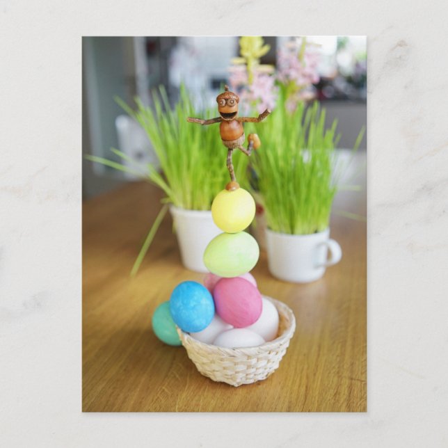 Elfes de maïs avec oeufs de Pâques Carte postale d (Devant)