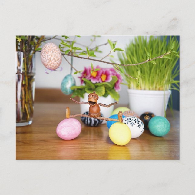 Elfes de maïs avec oeufs de Pâques Carte postale d (Devant)