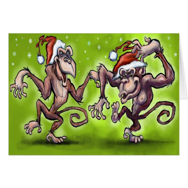 Elfes singes de Noël (Devant horizontal)