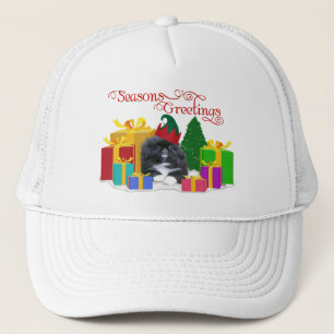 Elfin Pekingese Puppy Christmas Trucker Hat