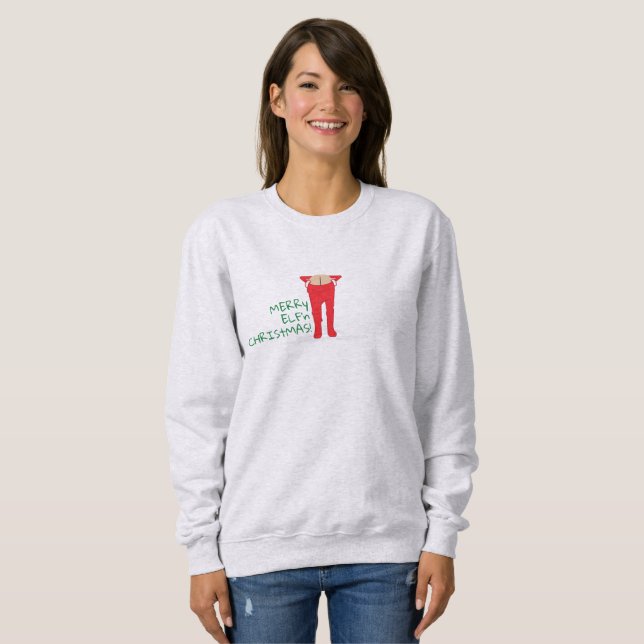 Elf'n Elf Moon Christmas Sweatshirt (Front Full)