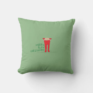 Elf'n Elf Moon Christmas Sweatshirt Throw Pillow