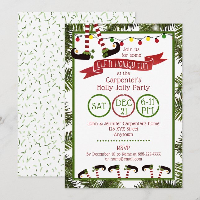 ELF'n Holiday Fun - Party Invitation (Front/Back)