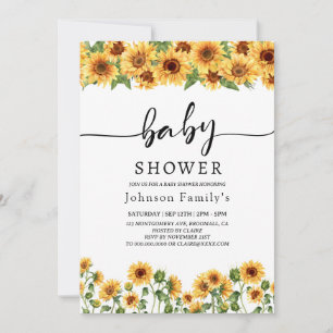 elgante Sunny baby shower de tournesol invitation