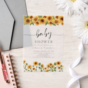 elgante Sunny baby shower de tournesol invitation