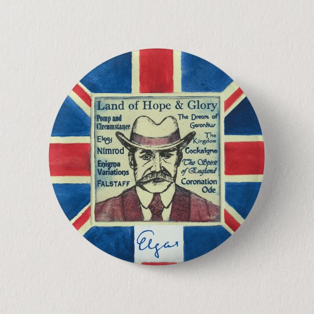 Elgar 2 Inch Round Button (Front)