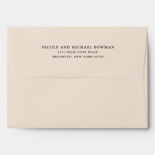 Elgegant Blush Gold Serif Return Address Envelope
