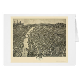 Elgin, IL Panoramic Map - 1880