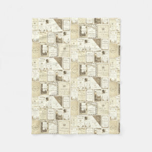 Elgin Illinois 1880's Sepia Club Invitations Party Fleece Blanket