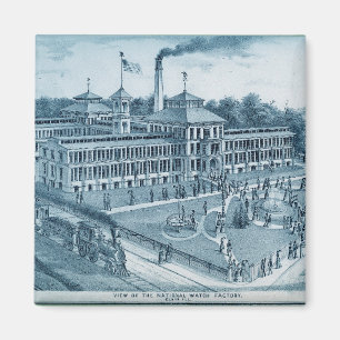 Elgin Watch Factory 1871 Image Elgin Illinois Magnet