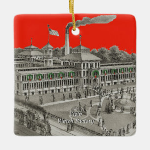 Elgin Watch Factory Elgin Illinois 1871 Ceramic Ornament