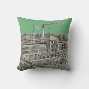 Elgin Watch Factory Elgin Illinois 1871 Throw Pillow