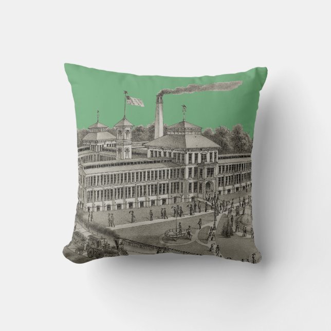 Elgin Watch Factory Elgin Illinois 1871 Throw Pillow (Front)