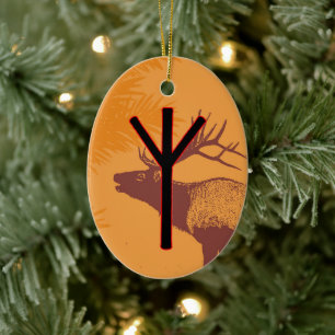 Elhaz Viking Rune Yule Ornement - Protection!