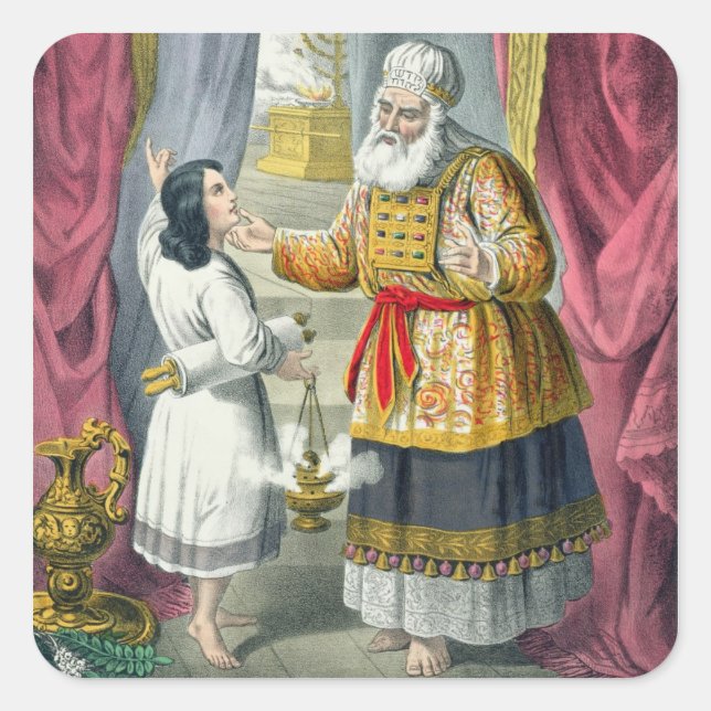 Eli Questioning Samuel Regarding the Vision, from Square Sticker (Front)