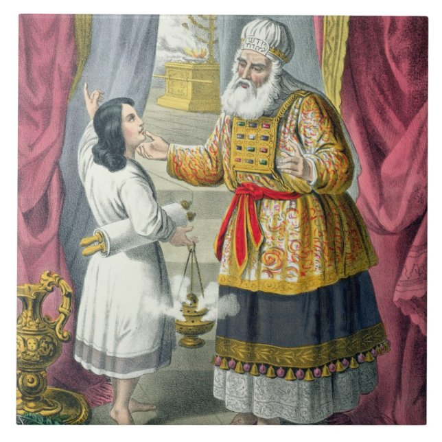 Eli Questioning Samuel Regarding the Vision, from Tile (Front)