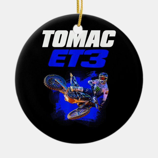 Eli Tomac 3 Tee  Ceramic Ornament (Front)
