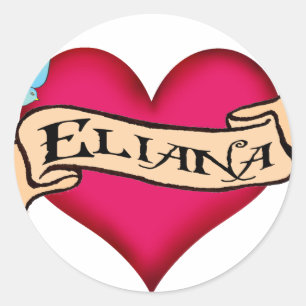 Eliana - Custom Heart Tattoo Classic Round Sticker