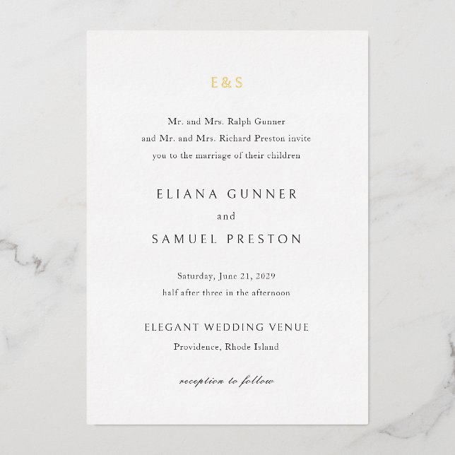Eliana Monogram Classic Wedding (Front)