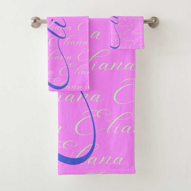 Eliana Repeating Name Pattern  Bath Towel Set (Insitu)