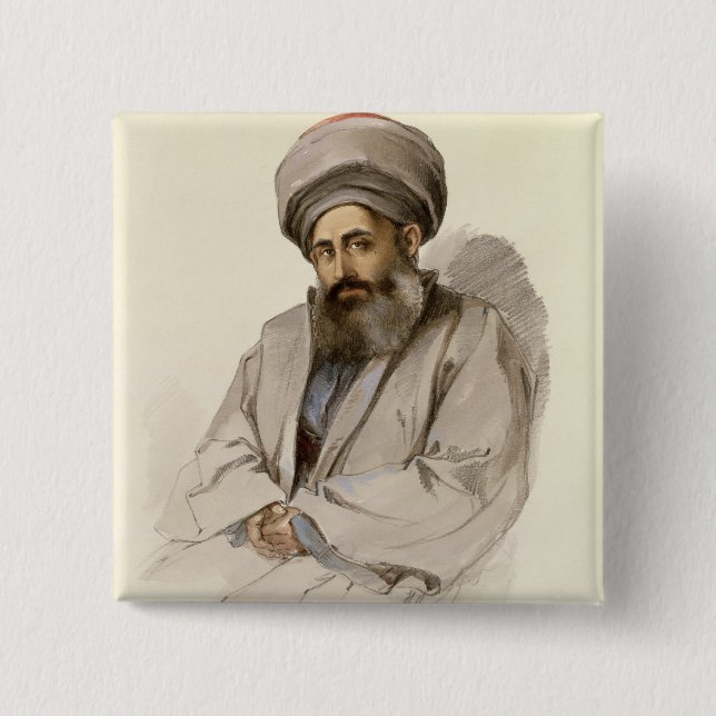 Elias - Jacobite Priest from Mesopotamia 2 Inch Square Button (Front)