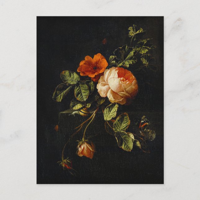 Elias van den Broeck, Still Life with Roses Postcard (Front)