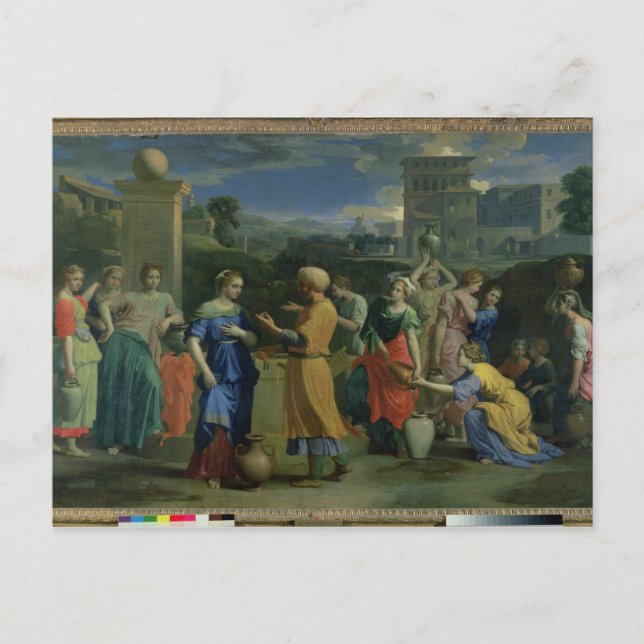 Eliezer and Rebecca at the Well, 1648 (oil on canv Postcard (Front)