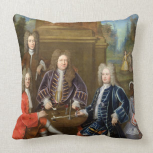Elihu Yale (1648-1721) the second Duke of Devonshi Throw Pillow