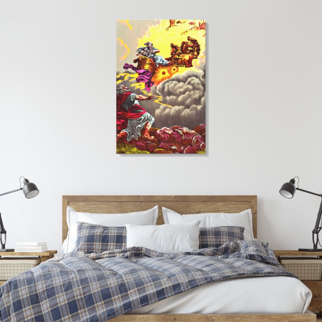 Elijah Ascends to Heaven Wrapped Canvas (Insitu(Bedroom))