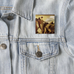 Elijah in Wilderness by Lord Frederic Leighton 2 Inch Square Button