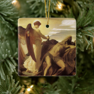 Elijah in Wilderness by Lord Frederic Leighton Ceramic Ornament