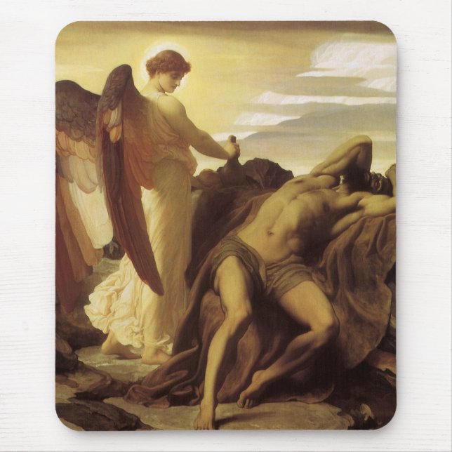 Elijah in Wilderness by Lord Frederic Leighton Mouse Pad (Front)