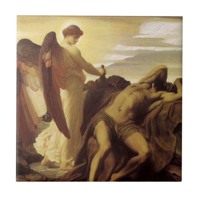 Elijah in Wilderness by Lord Frederic Leighton Tile (Front)