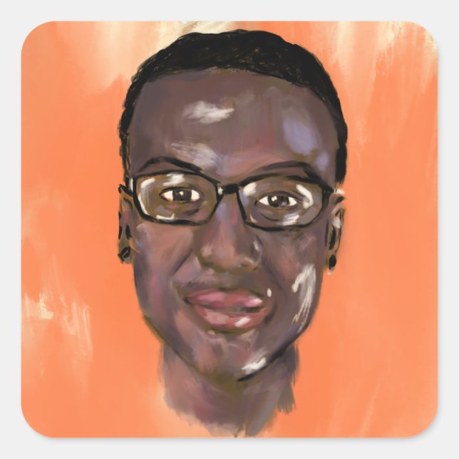 elijah mcclain painting square sticker (Front)