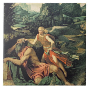 Elijah Visited by an Angel, c.1534 Tile