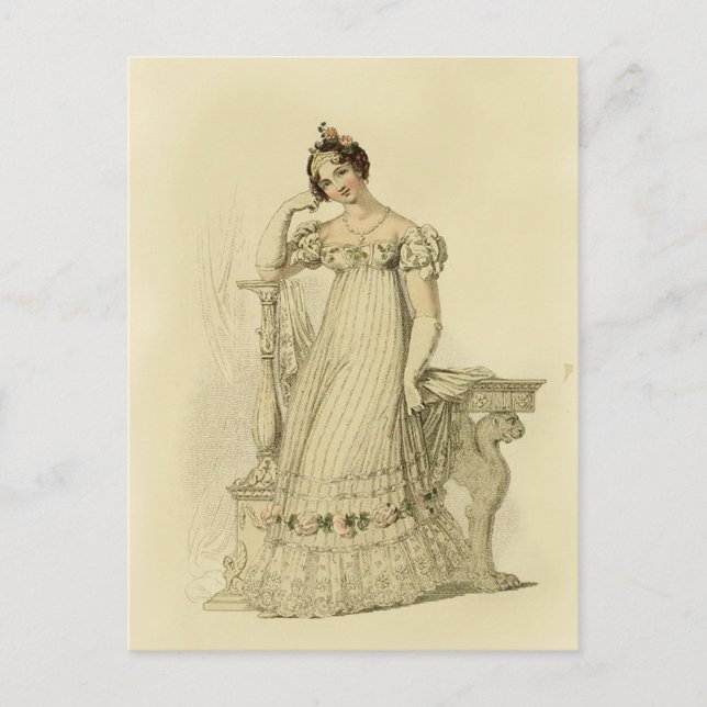 Elinor,  Jane Austen inspired,  book lovers cream Postcard (Front)