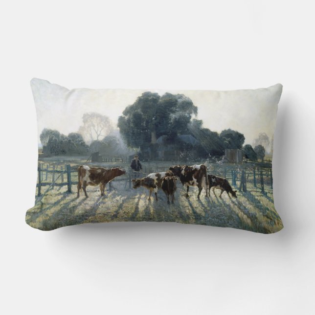 Elioth Gruner Spring Frost Lumbar Pillow (Front)