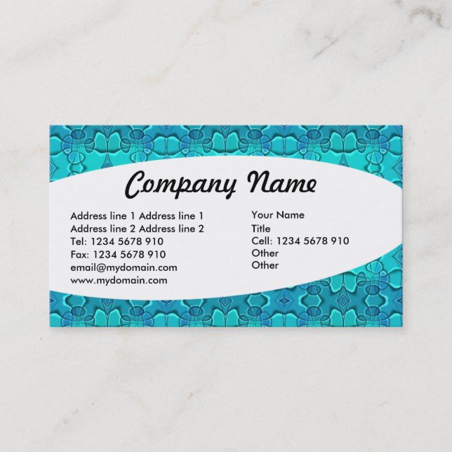 Eliptical - Aqua Blue Fest Business Card (Front)