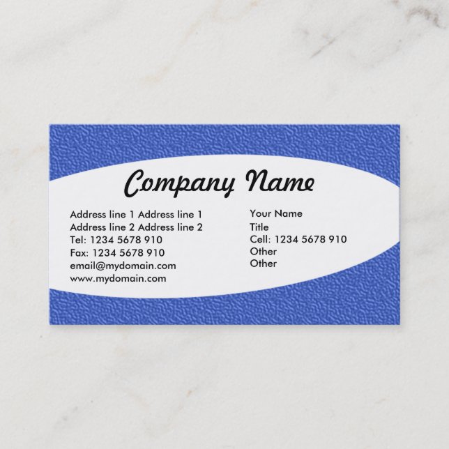 Eliptical - Blue Embossed Texture Business Card (Front)
